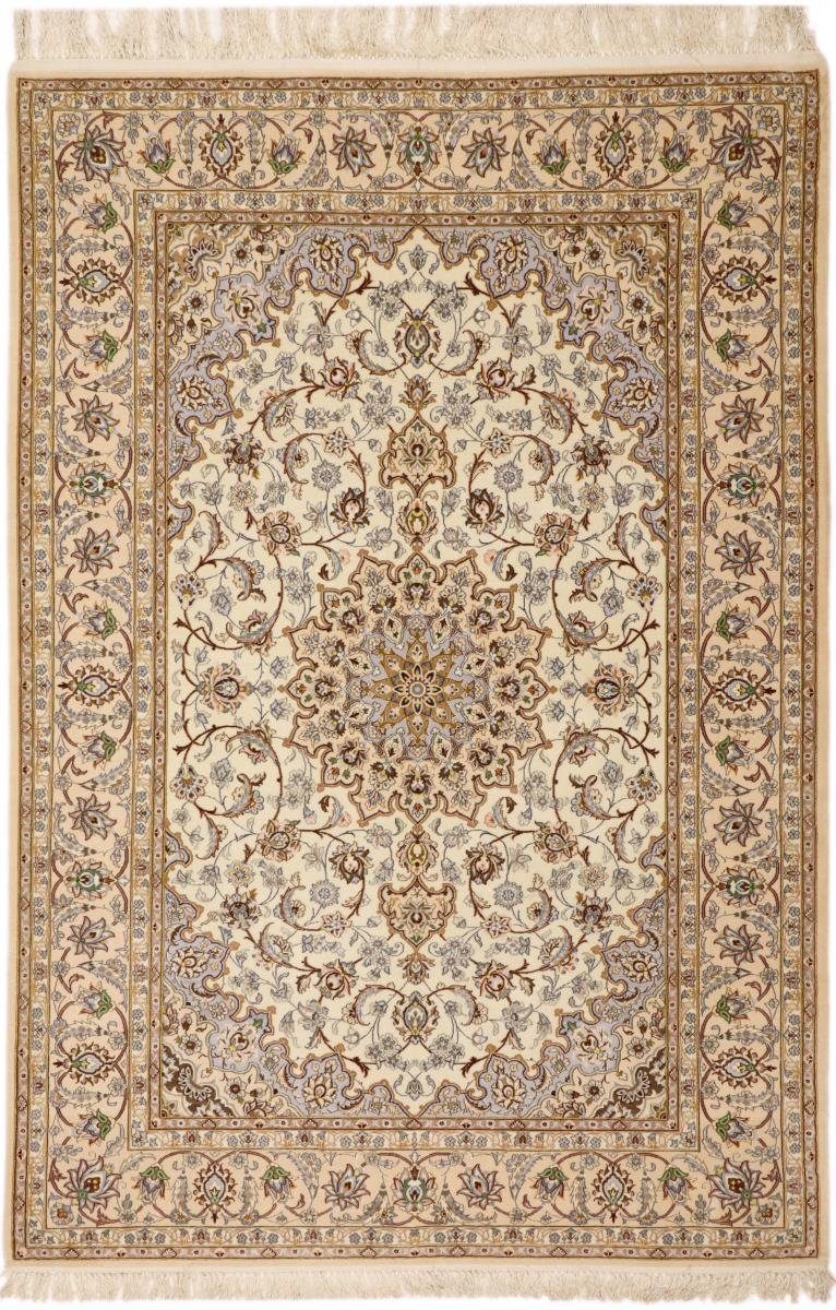 Orientteppich Isfahan Seidenkette 157x233 Handgeknüpfter Orientteppich, Nain Trading, rechteckig, Höhe: 6 mm