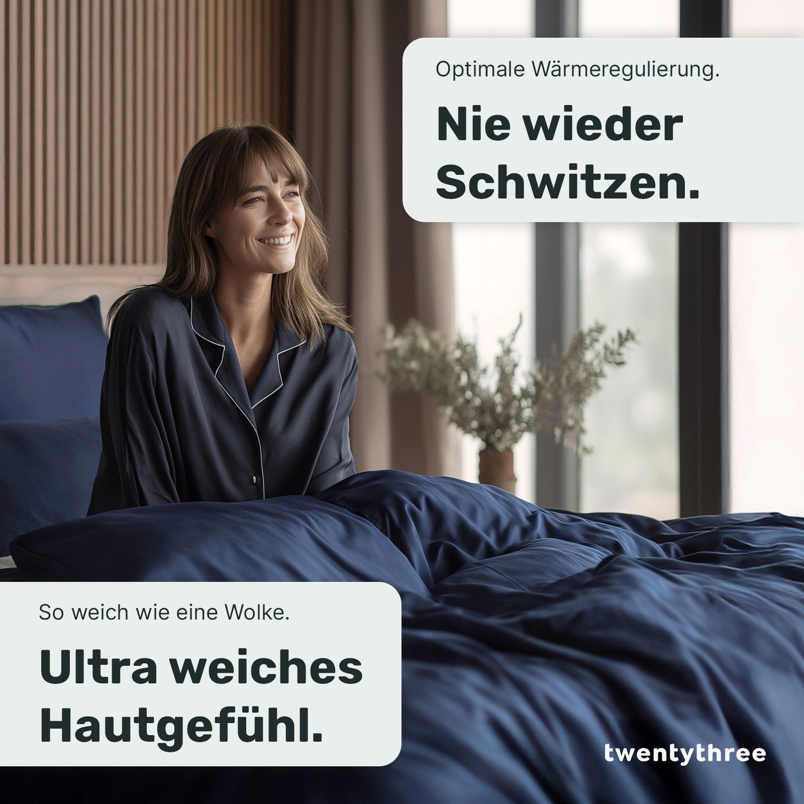 twenty:three® Bettbezug Lyocell Deckenbezug Midnight Blue, günstig online kaufen