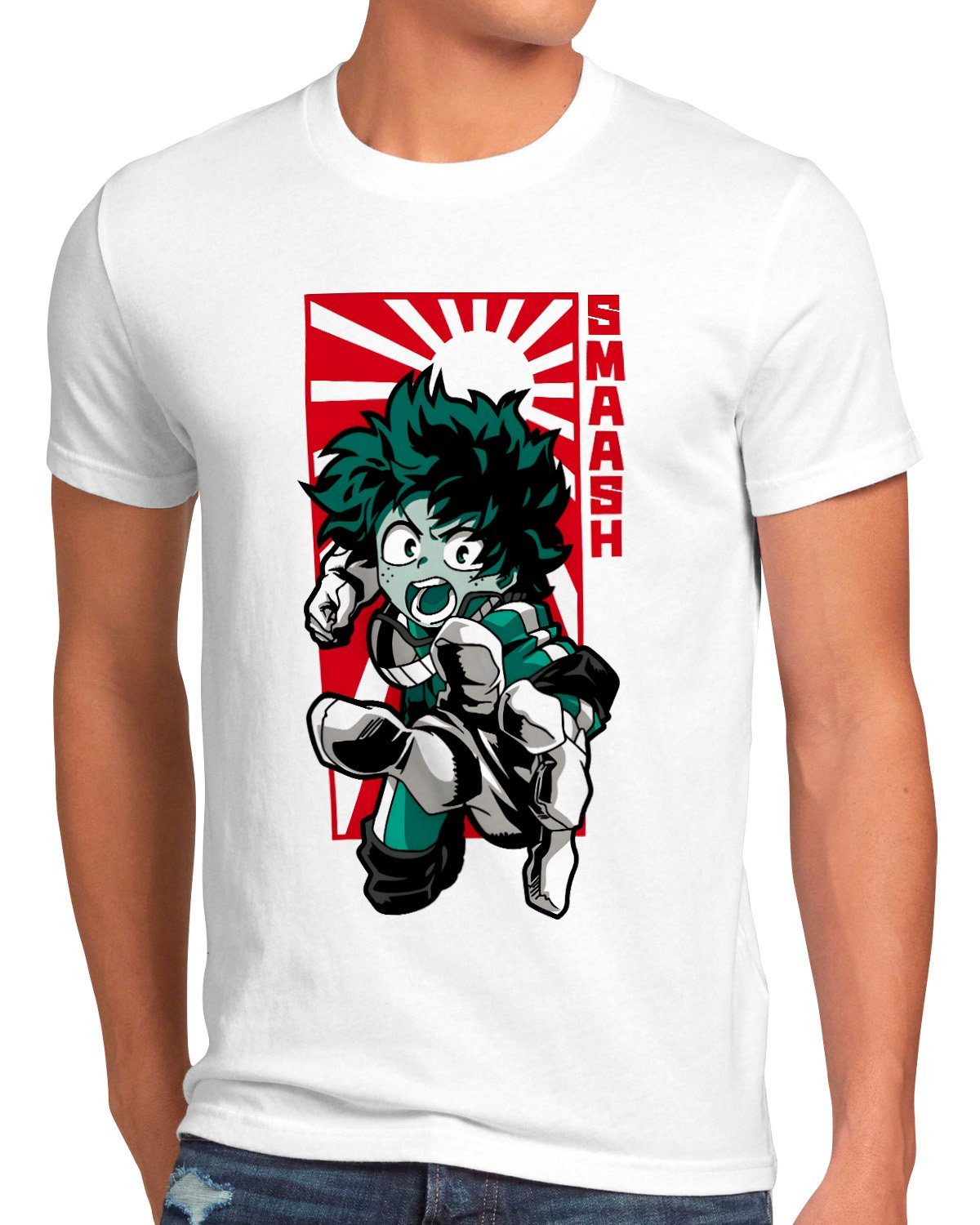 manga academia Hero my cosplay hero anime Print-Shirt Boku T-Shirt style3 Herren no