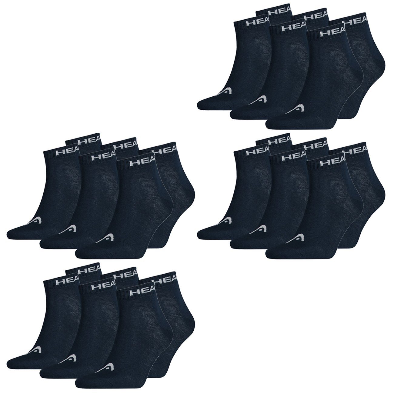 6er 12 Pack Head Logoripbund (321) Navy Paar Unisex Quarter Kurzsocken mit (12-Paar)