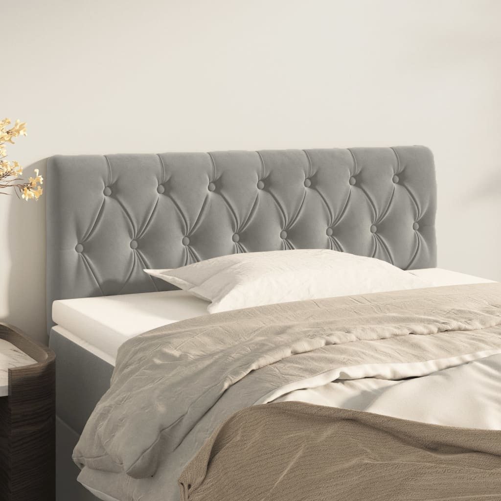 vidaXL Kopfteil, Bett Kopfteil Hellgrau 100x7x78/88 cm Samt