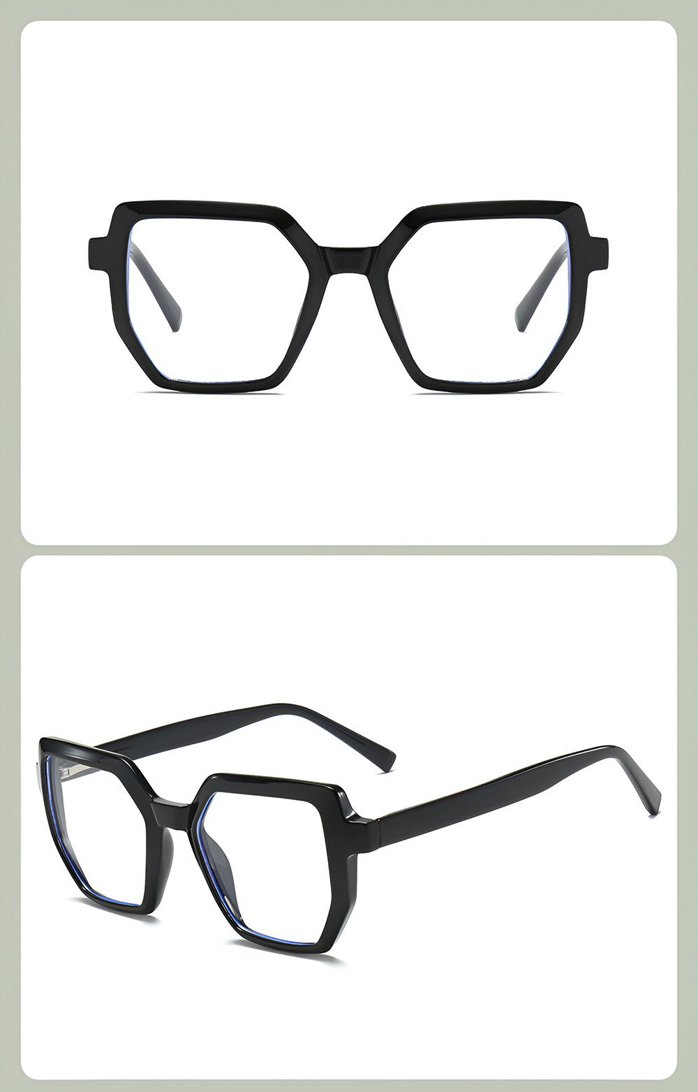 PACIEA Lesebrille Damen Herren Sechseckige Oversized Anti Blaulicht