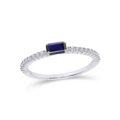 Stella-Jewellery Verlobungsring »585er Gold Ring mit Saphir und Brillanten Gr. 54« (Saphir Diamant Ring, 1-tlg., inkl. Etui), Saphir 0,35ct. und Brillanten 0,18ct.