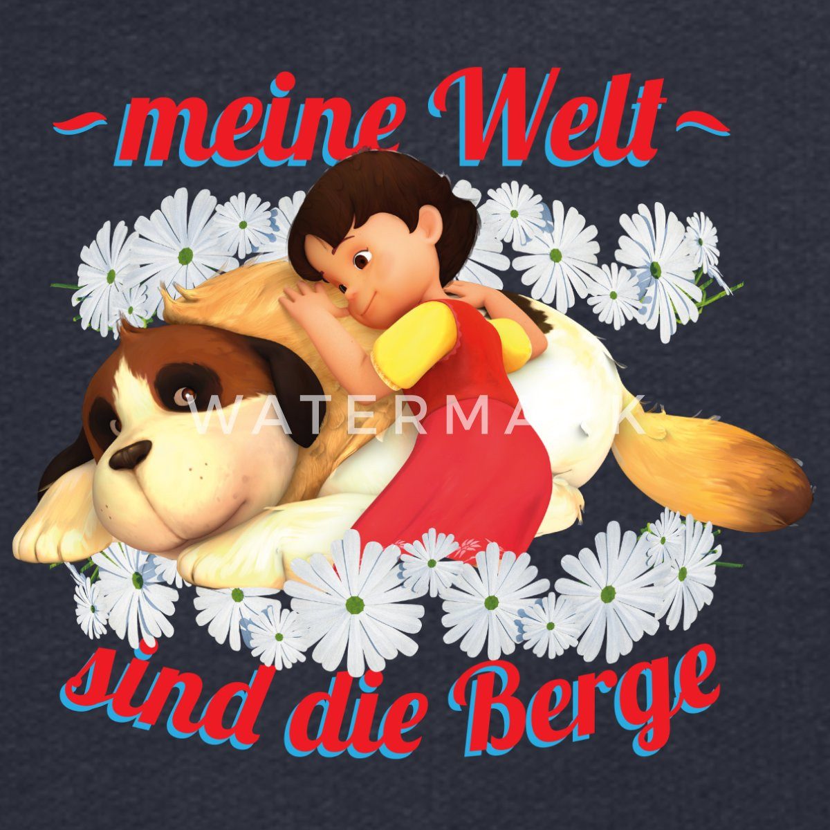 Spreadshirt Hoodie Heidi Meine Welt Sind Die Berge Spruch Kinder Premium Hoodie (1-tlg)