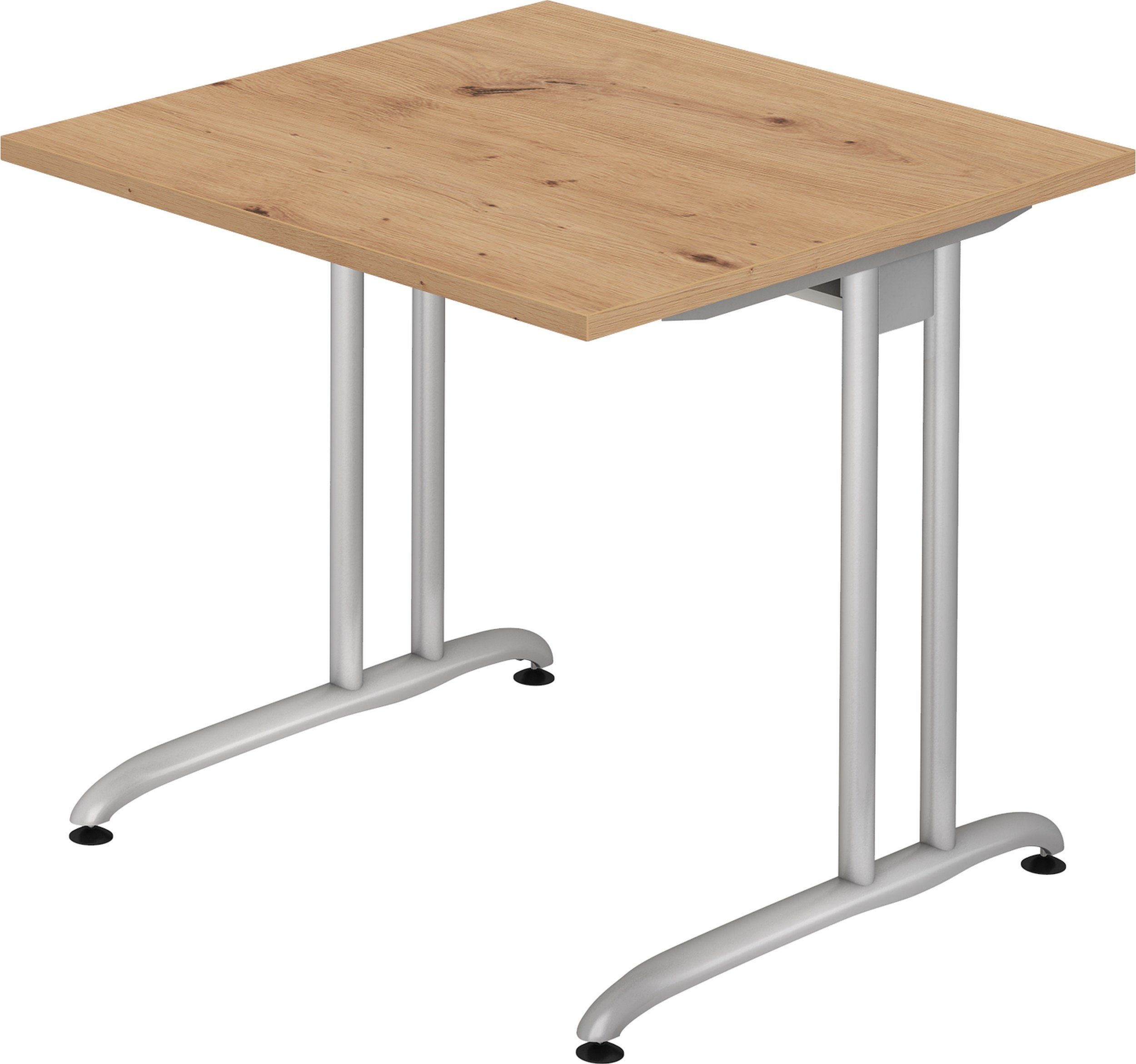 bümö Schreibtisch Schreibtisch Serie-B, Quadrat: 80 x 80 cm - Dekor: Asteiche