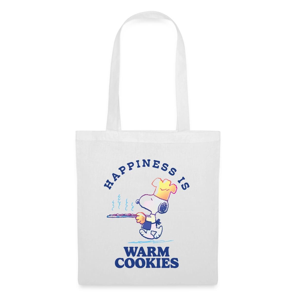 Spreadshirt Henkeltasche Peanuts Snoopy Happiness Is Warm Cookies Stoffbeutel (1-tlg)