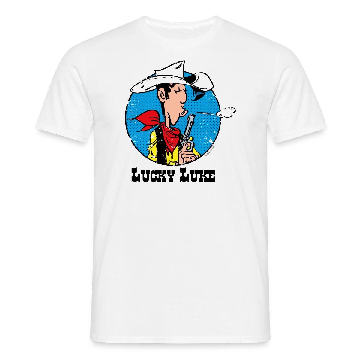 Spreadshirt T-Shirt Lucky Luke mit Pistole Männer T-Shirt (1-tlg)