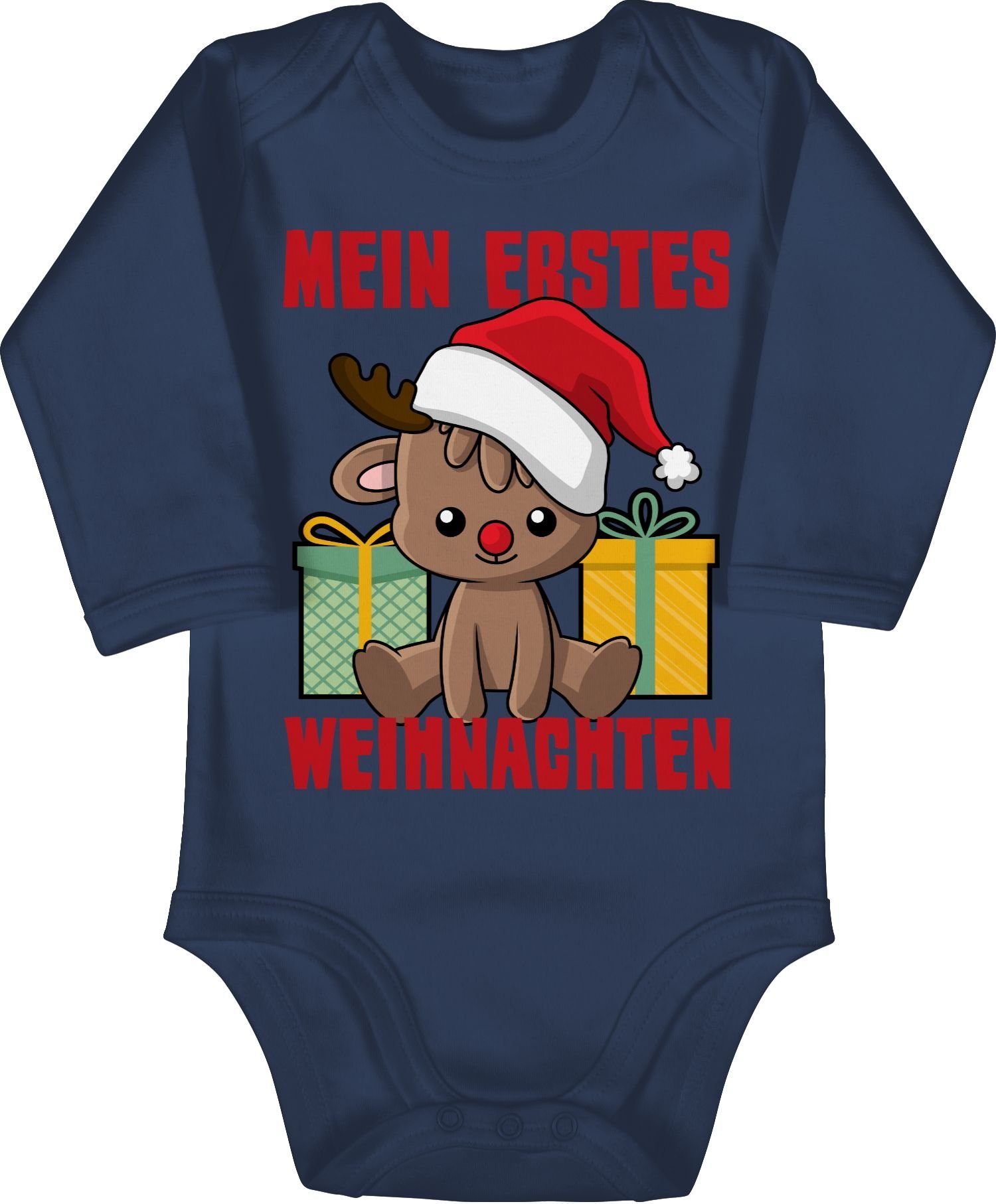 Weihnachten Kleidung Weihnachten Navy Shirtracer Rentier Mein 2 erstes Shirtbody mit Blau Baby