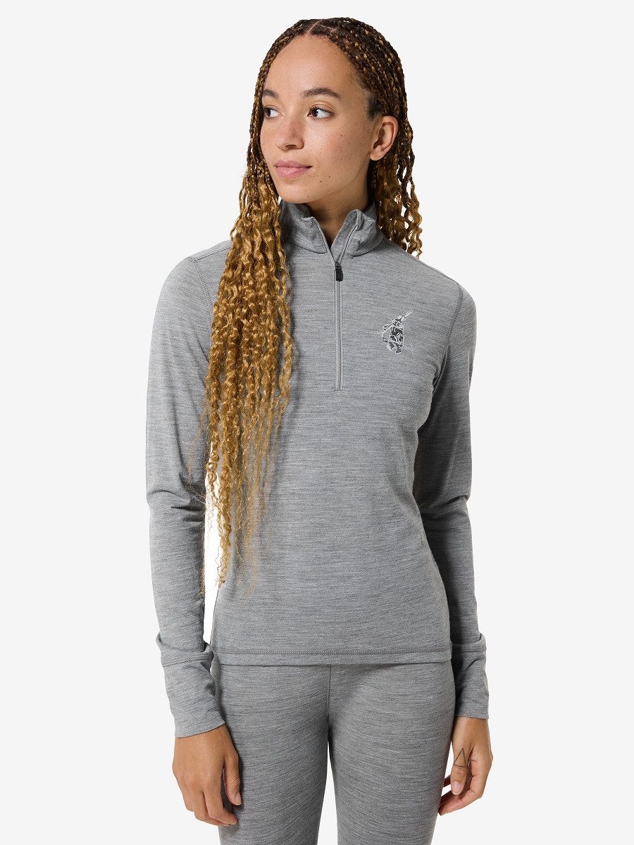 SUPER.NATURAL Funktionsshirt für Damen, Merino W TUNDRA175 ZIP 1/4 BUNNY atmungsaktiv