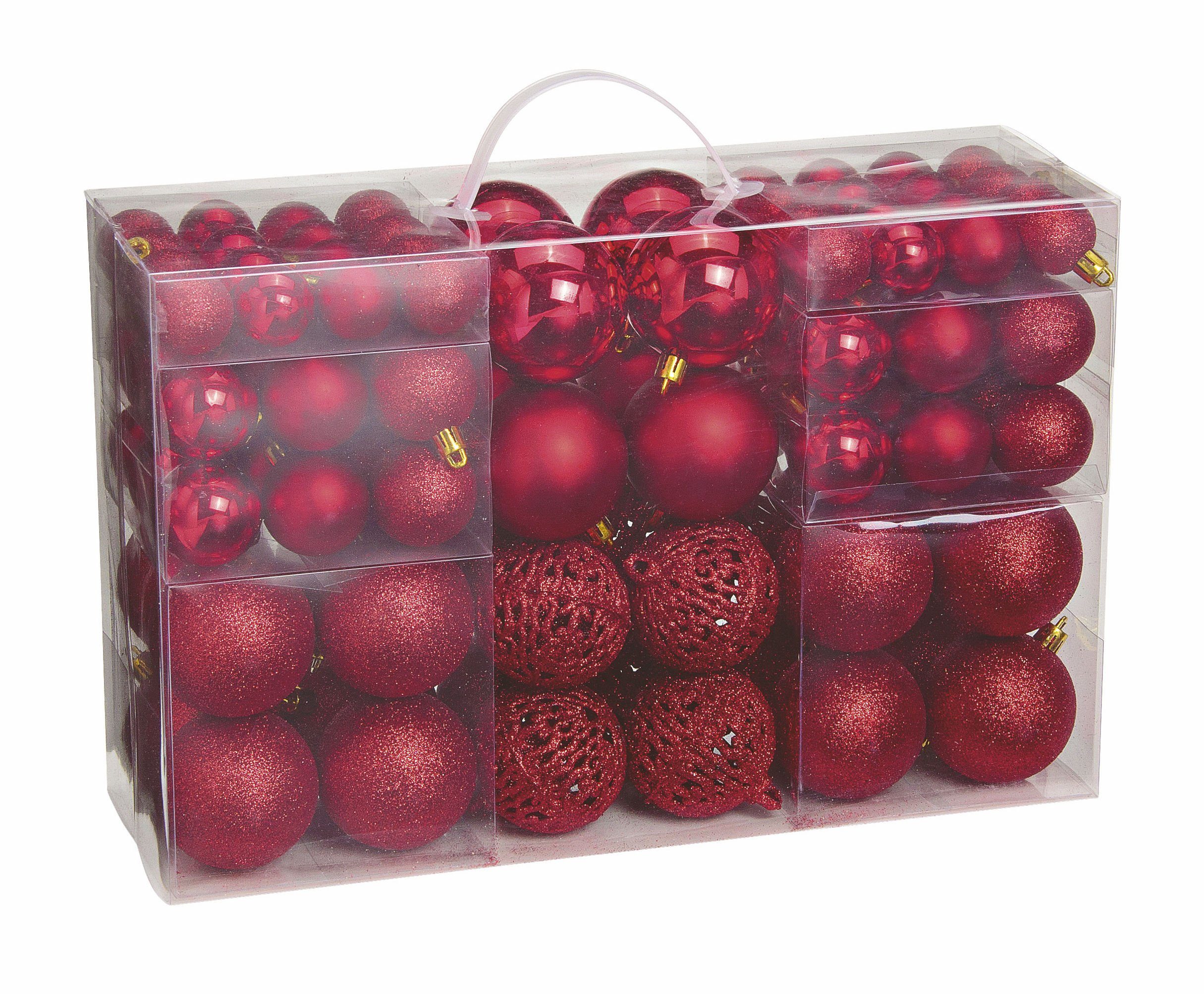 Spetebo Weihnachtsbaumkugel Kunststoff Christbaumkugeln 100er Set silber (100 St