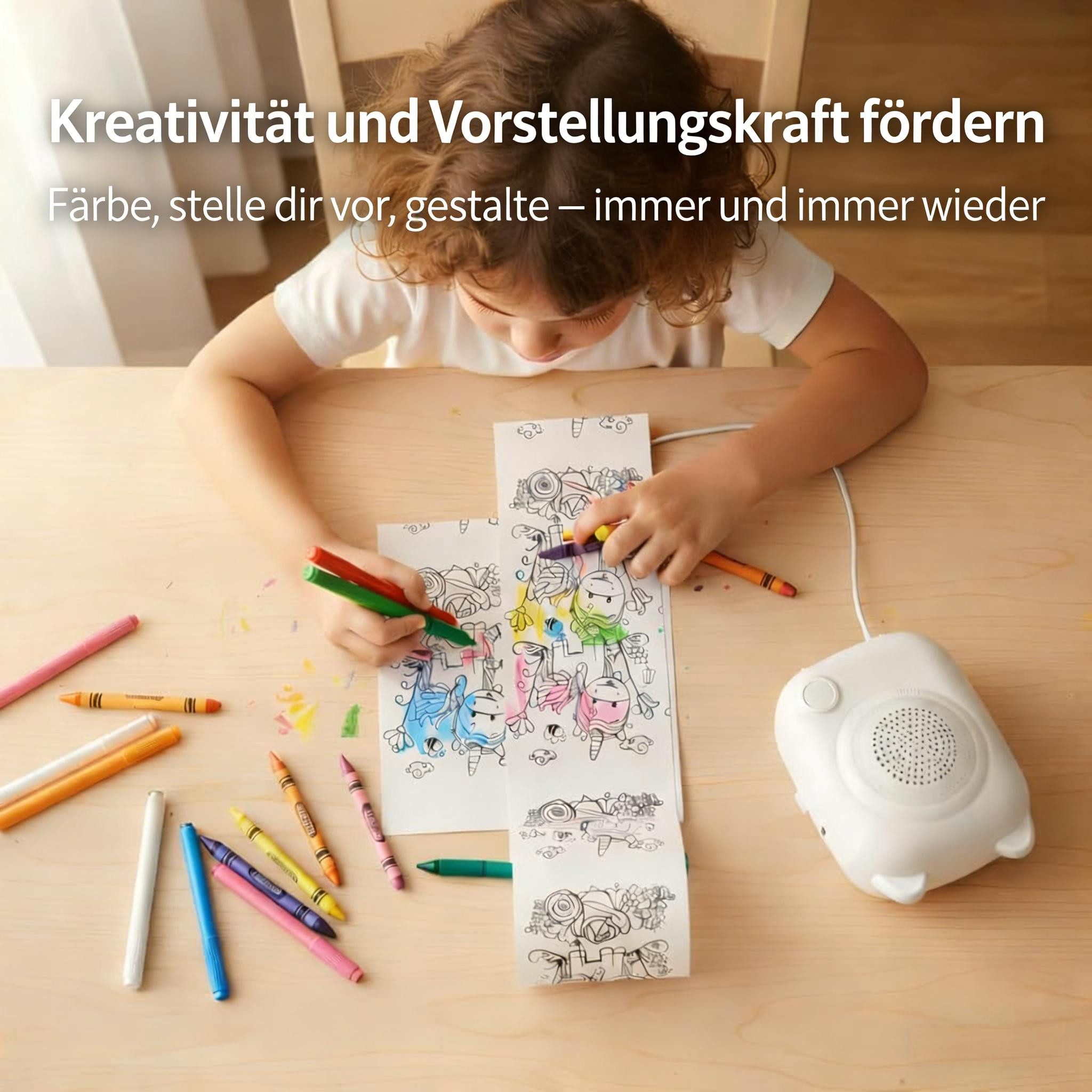 Luckice AI Sprachgesteuerter Mini Thermodrucker für Kinder Mini-Drucker, (Tragbarer Tintenloser Stickerdrucker mit Foto- & Bildgenerierung, Lernfunktion für Not – Bild 4 von 5