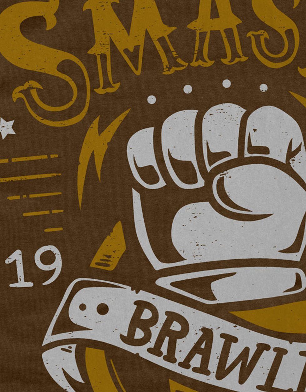 style3 bros Ultimate Switch T-Shirt Smash Herren Print-Shirt Brawler braun