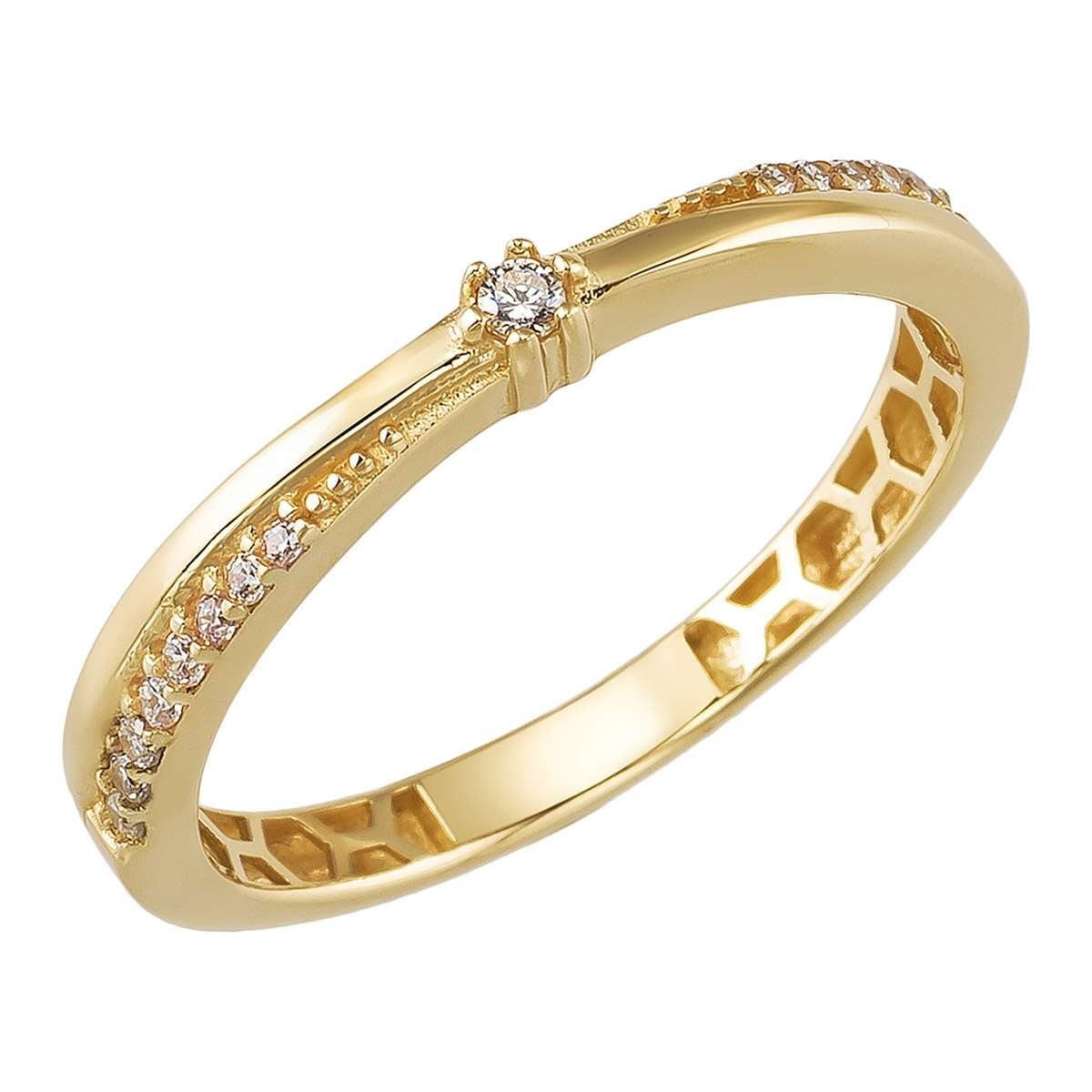 trendor Goldring 21822, Damenring Gold 333/8K mit Zirkonia