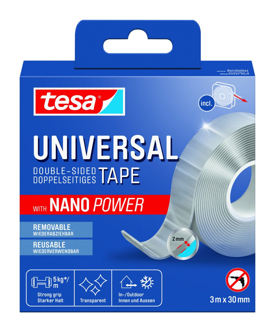 tesa Klebeband tesa doppelseitiges Klebeband Universal mit Nano