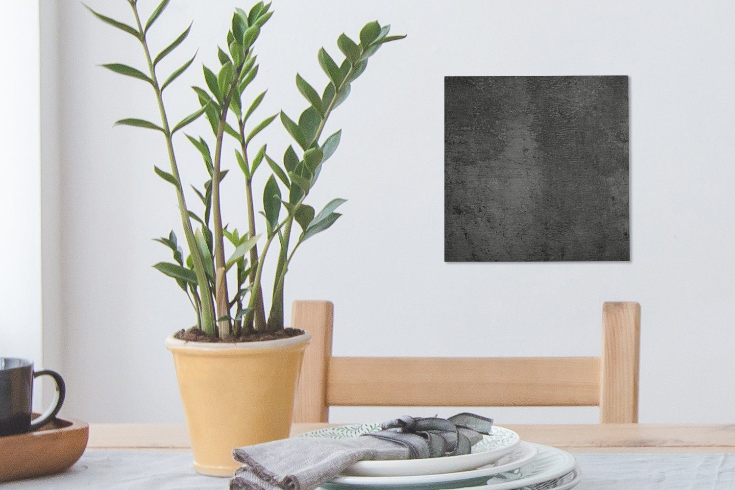 OneMillionCanvasses® Leinwandbild Strukturiert - Beton - Grau - Industriell - Rustikal, Fotodruck (1 St), Wandbild, Deko Schlafzimmer Wohnzimmer Flur 20x20 cm – Bild 5 von 5
