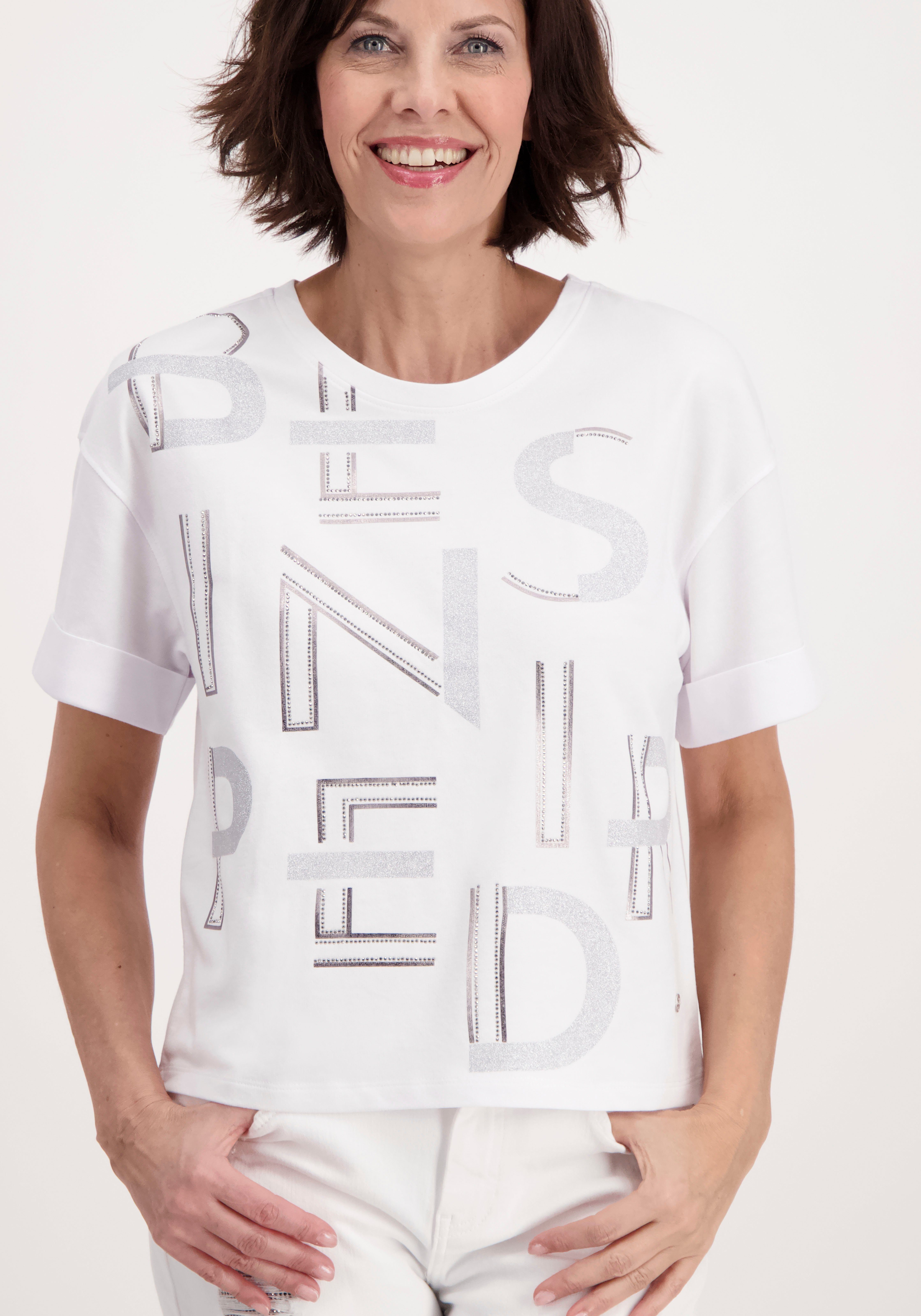 Damen Shirts Monari Rundhalsshirt mit Buchstabendruck