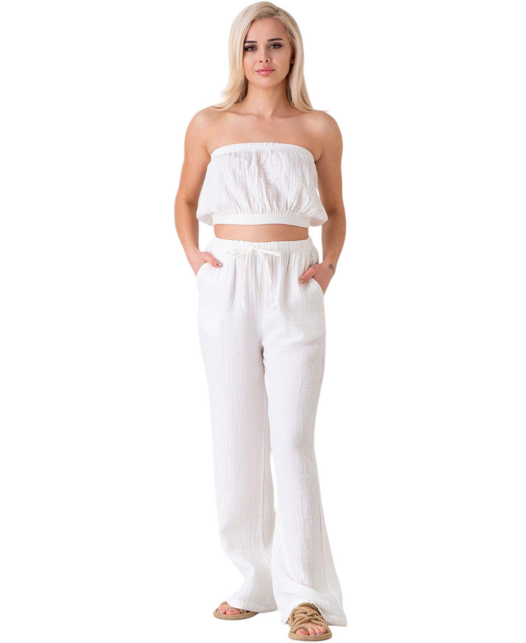 WENOR Palazzohose Musselin Damen Sommerhose 100 % günstig online kaufen