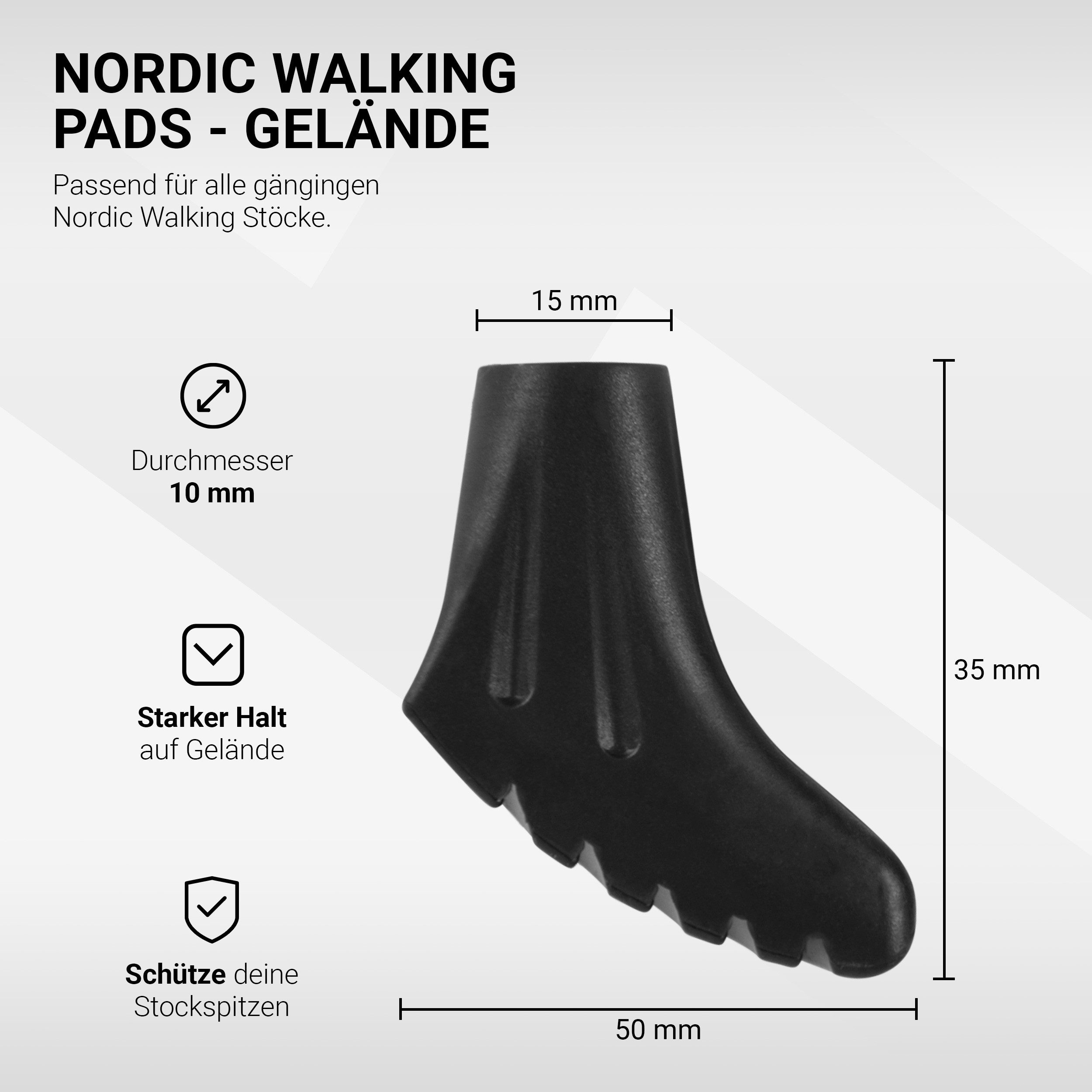 MSports® Trekking-Stöcke Nordic Walking - Trekking Pads - 12 Stück / 6 Paar