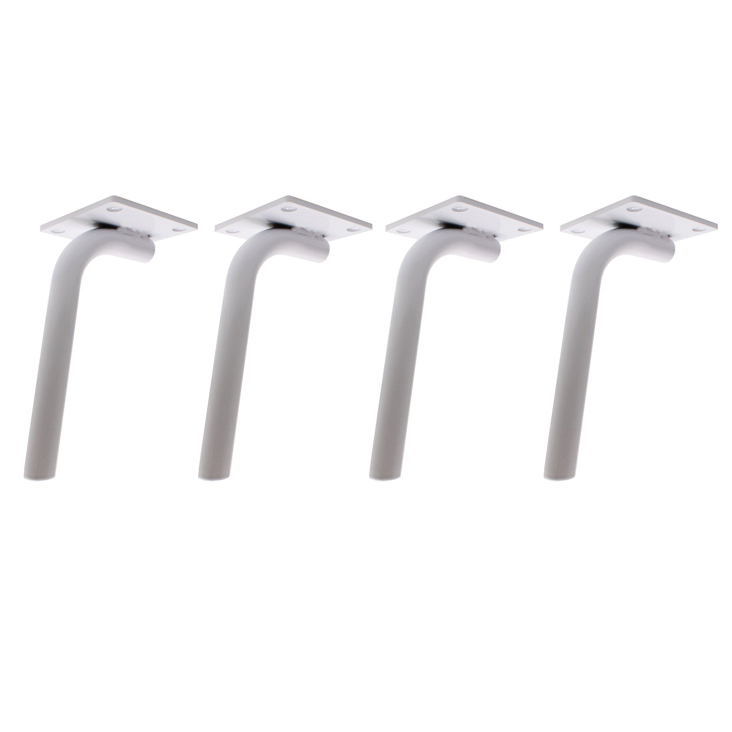Natural Goods Berlin Möbelfuß CURVED, (4-St), Möbelfüße für Betten, Sofas und Schränke, 170mm, White