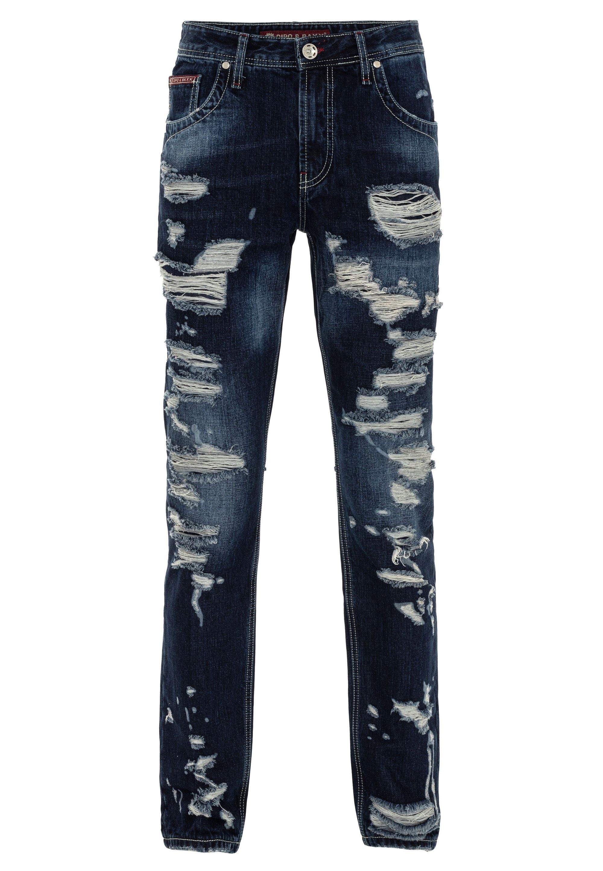 Cipo & coolen Jeans Destroyed-Look im Baxx dunkelblau Bequeme