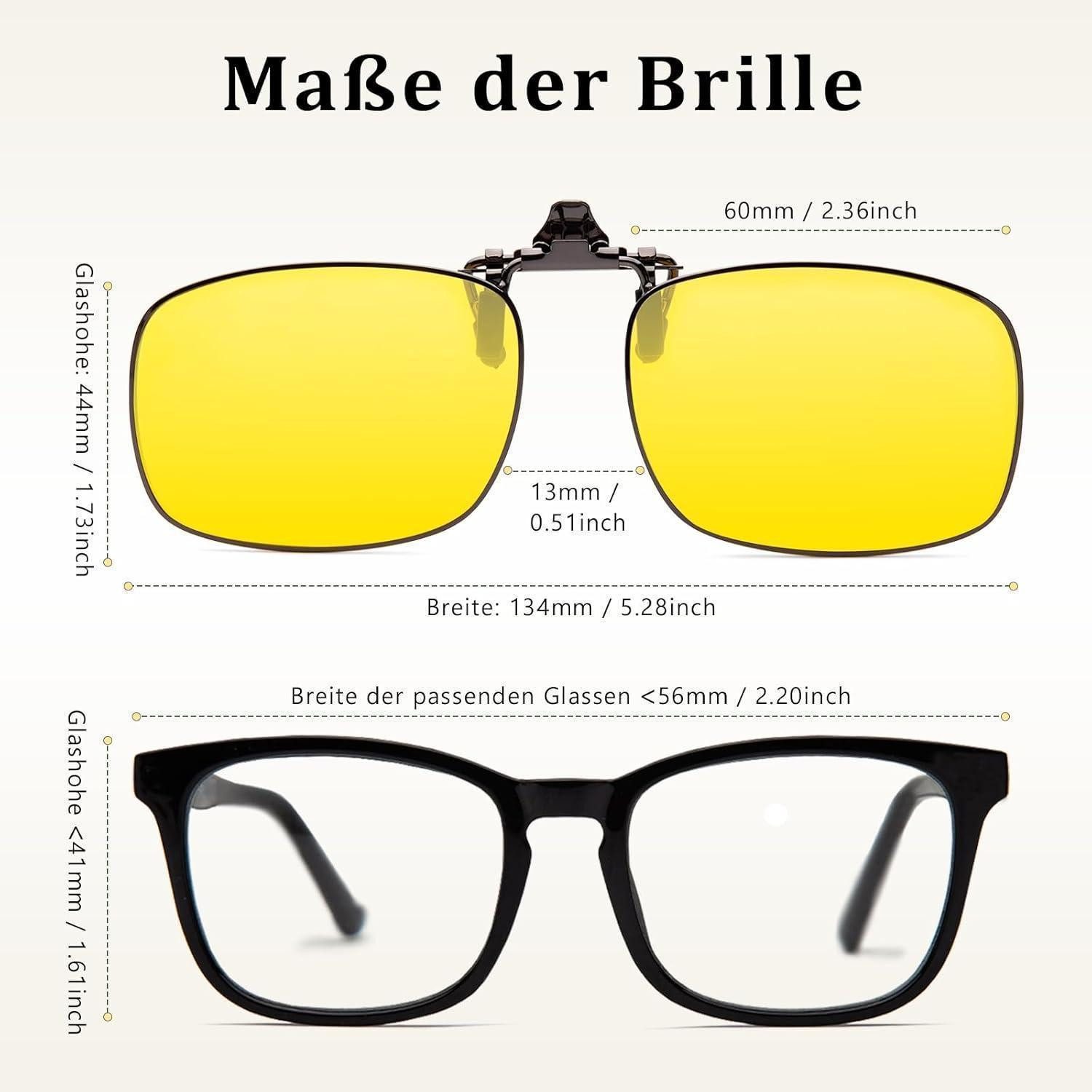 LuxusKollektion Sonnenbrille Sonnenbrille Clip On Nachtfahrbrille mit Metal günstig online kaufen
