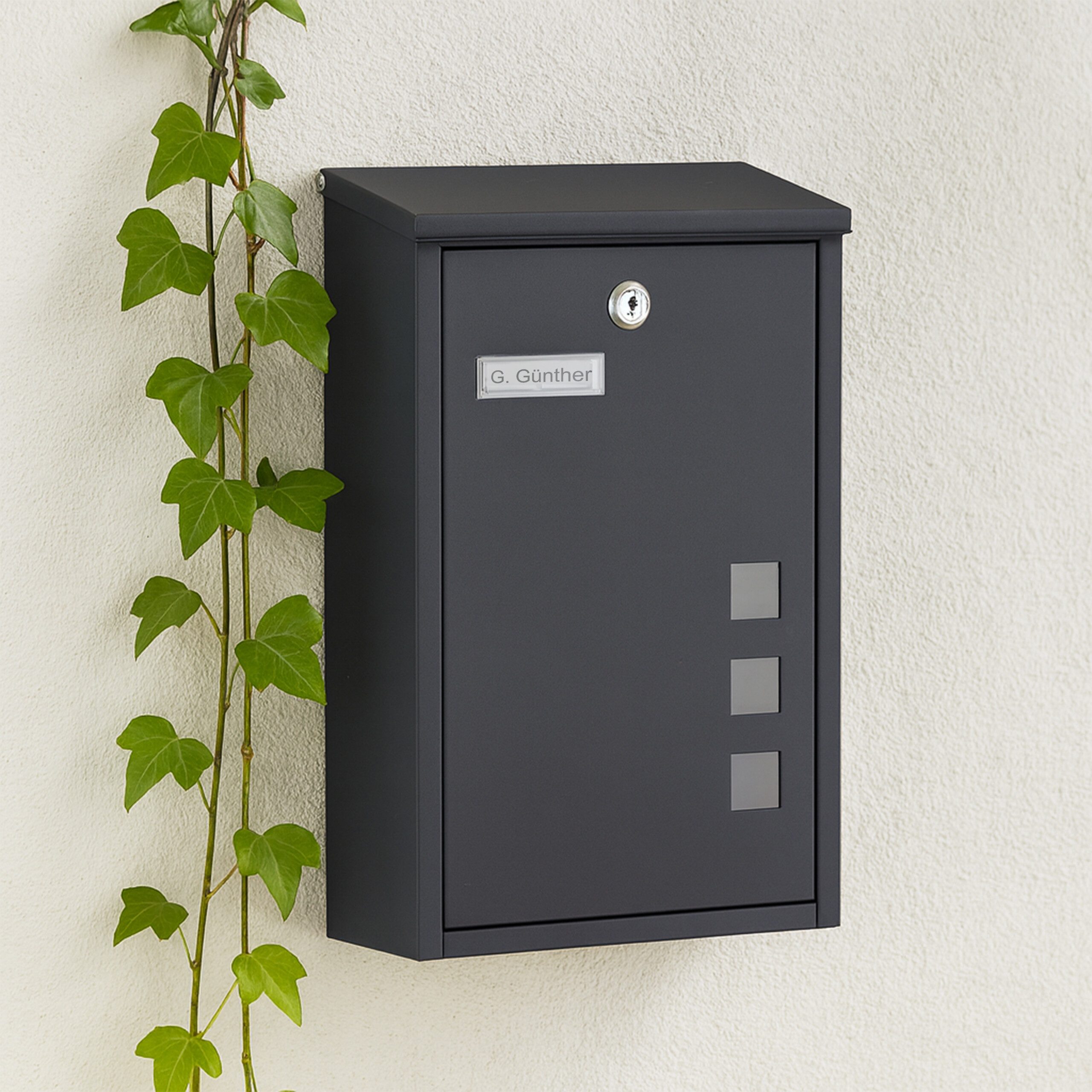 relaxdays Wandbriefkasten Briefkasten Hochformat, Anthrazit günstig online kaufen