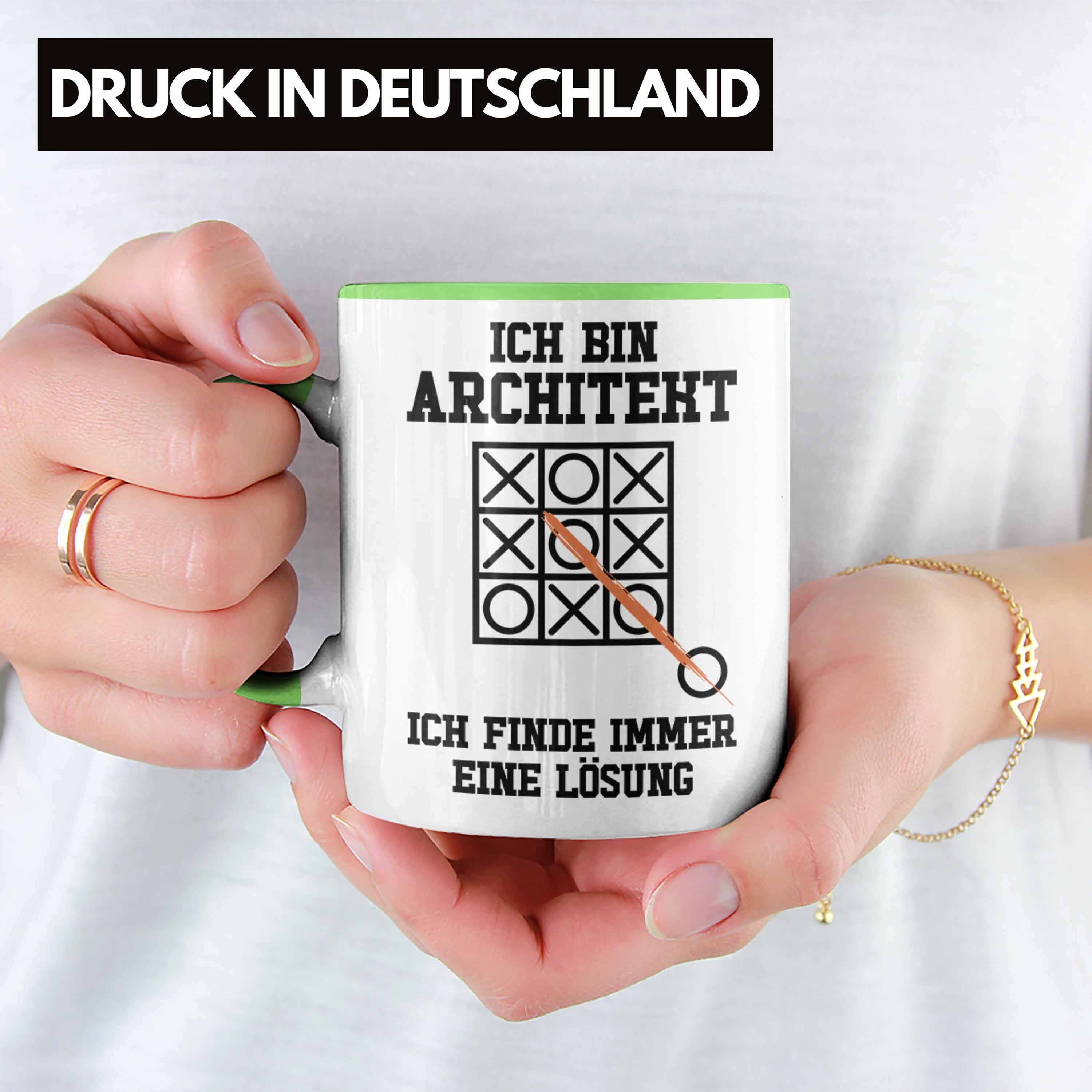 Trendation Tasse Kaffeetasse Trendation Männer Architekten Architekt mit Geschenkidee - Spruch Geschenk Tasse Lustig Grün Architektur