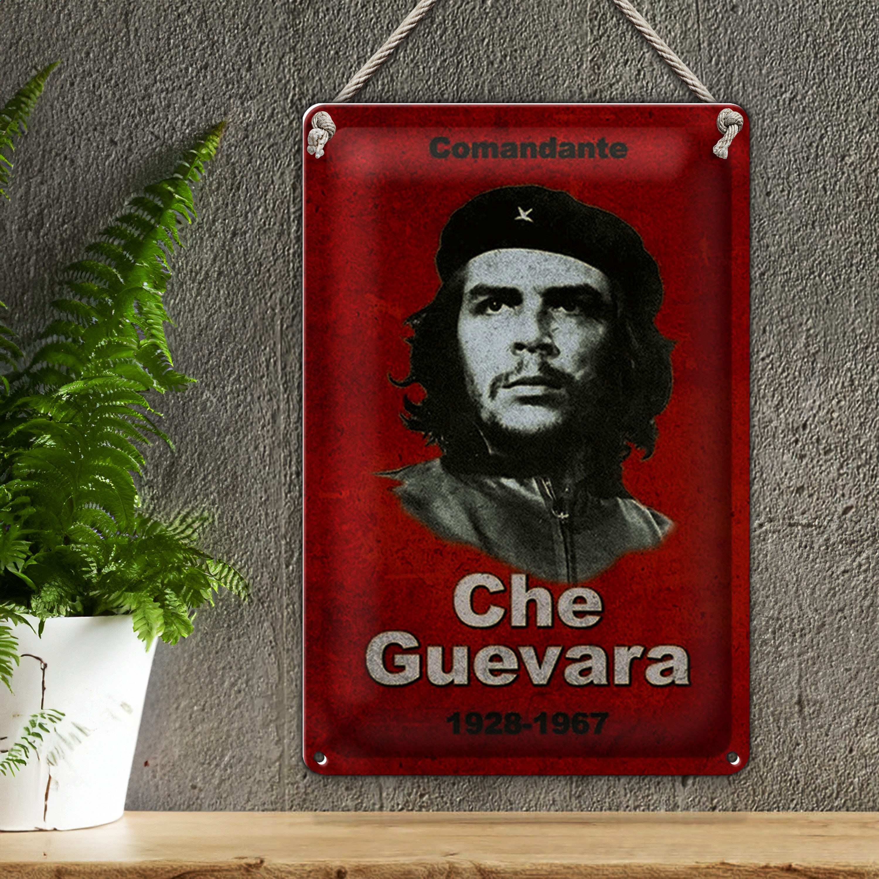 Roomando Metallschild Retro 12x18cm Comandant Che Guevara 1928-1967
