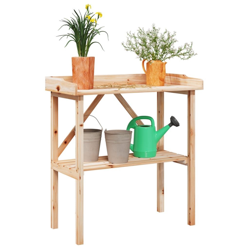 vidaXL Pflanztisch natur Pflanztisch Pflanzenständer Gärtnertisch Arbeitstisch Garten 78