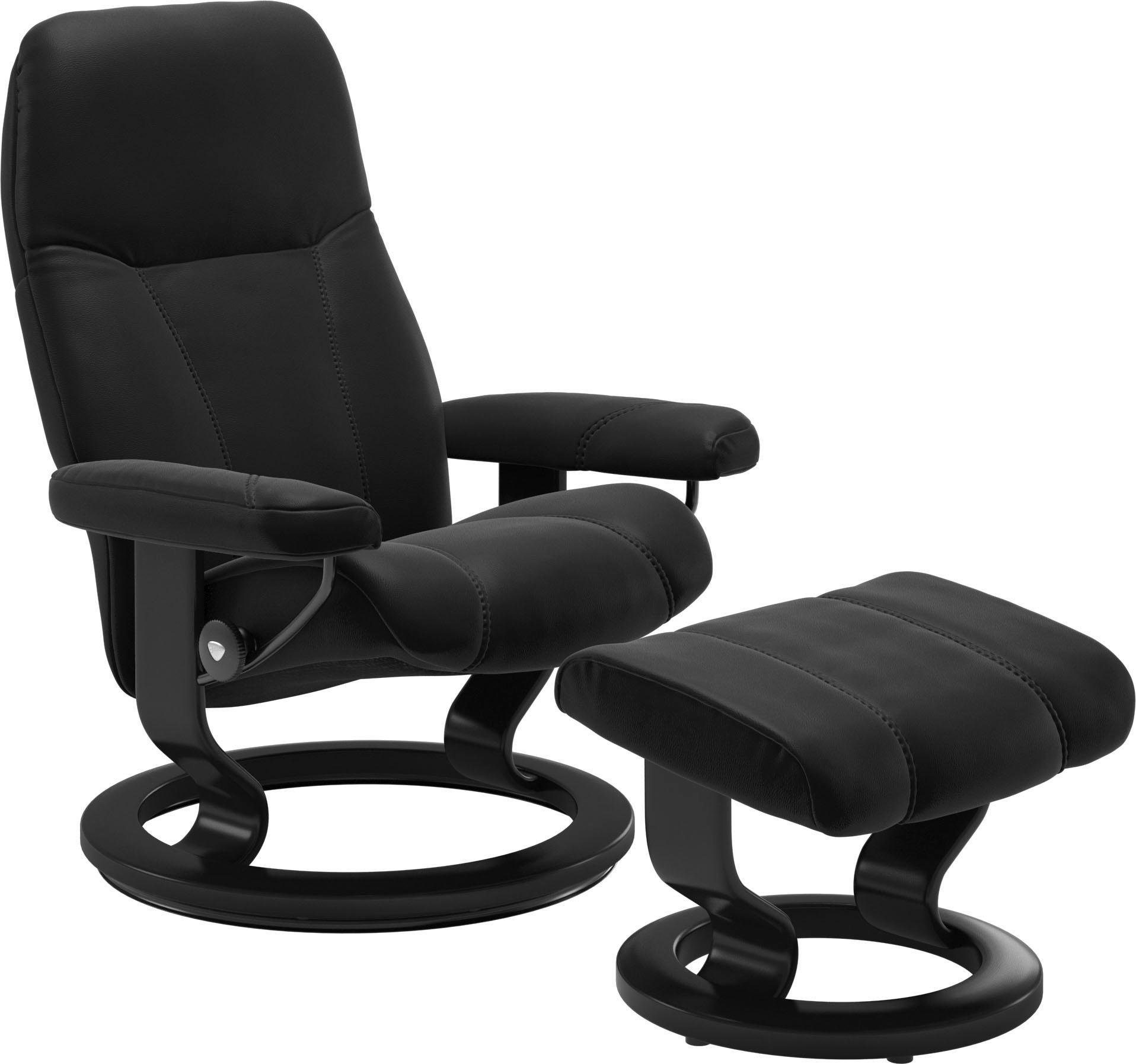 Stressless® Relaxsessel Consul (Set, Relaxsessel mit Hocker), mit Hocker, mit Classic Base, Größe S, Gestell Schwarz