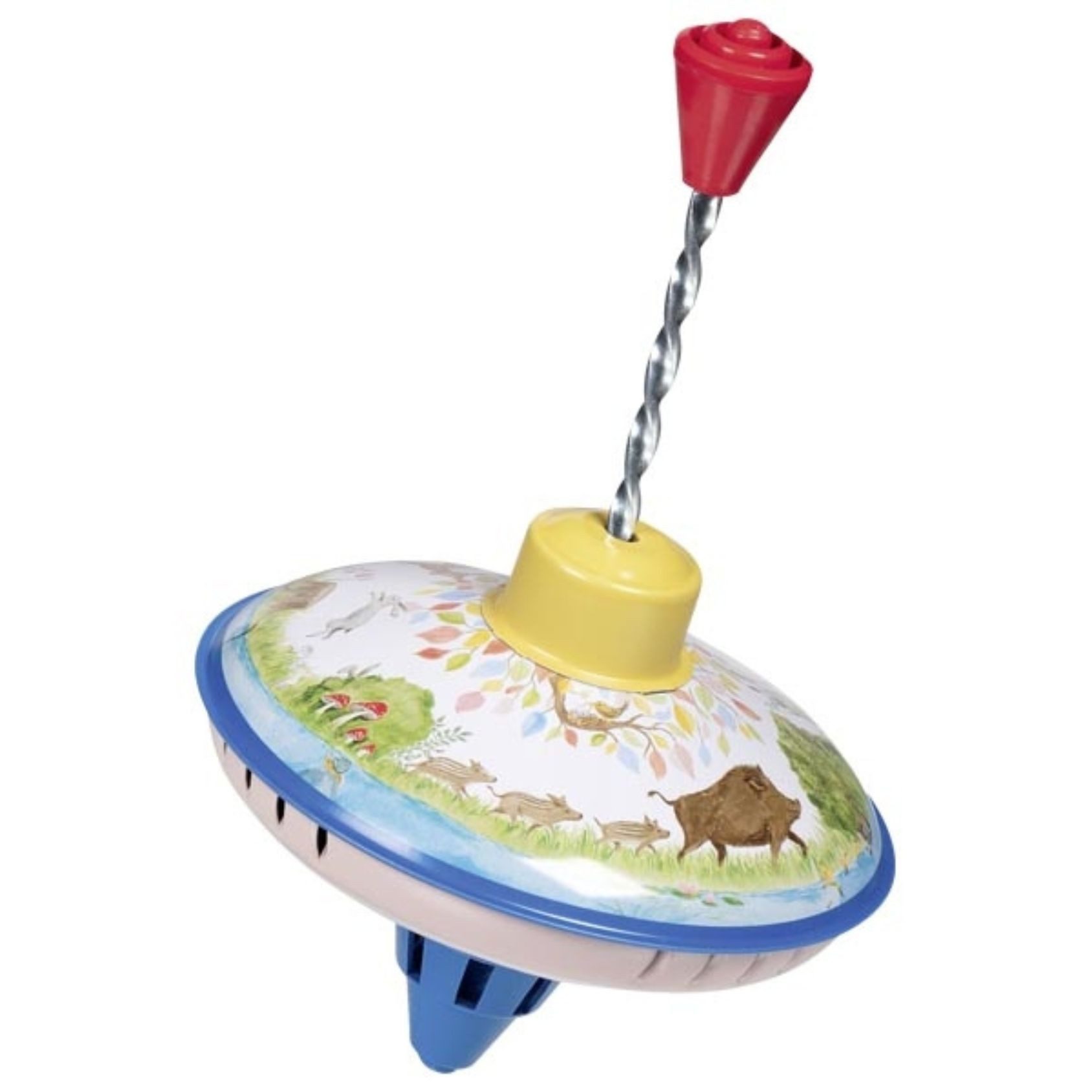 goki Brummkreisel Auf der Lichtung – handgezeichnetes Waldfreunde-Design (Set, 1-tlg., 1), toller Effekt durch leuchtende Farben