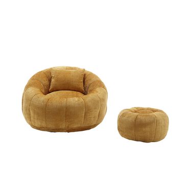 IDEASY Sitzsack Sessel, Chaiselongue-Sofa , mit Fußstütze, geeignet für Schlafzimmer, Wohnzimmer und Büros