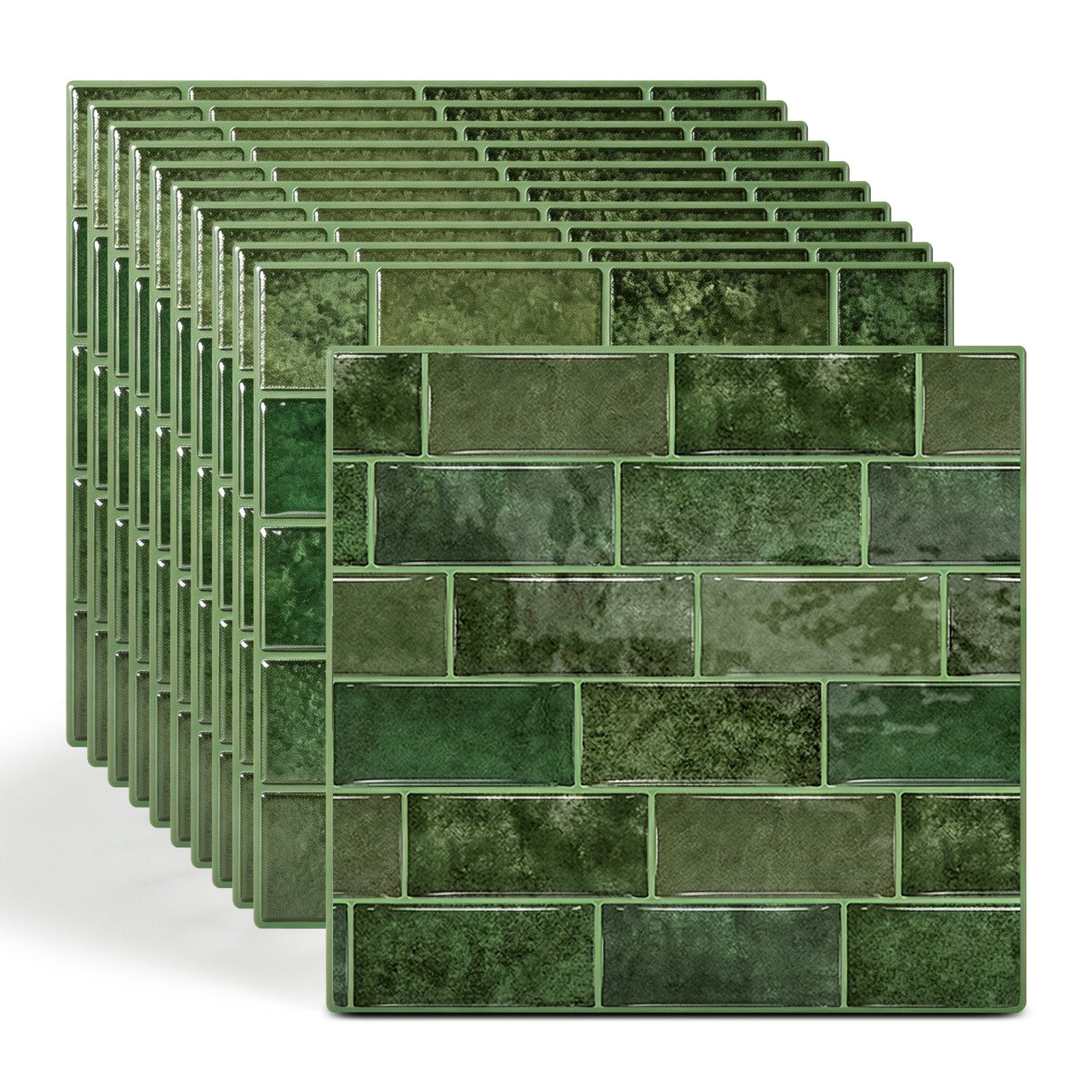 FANNOU Wandpaneel Selbstklebend, 10 Stück Wandtapete, PVC Wandaufkleber Wasserdicht, 0,05 qm, 30x22cm Wall Panel für Wohnzimmer, Küche, Badezimmer