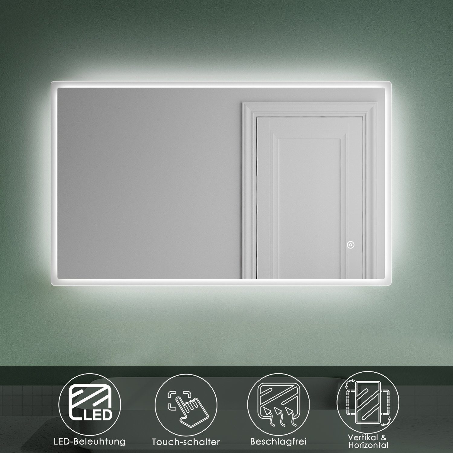SONNI Badspiegel »LED Spiegel mit Beleuchtung Touch Badezimmerspiegel  Anti-fog Kaltweiß bad 100x60« online kaufen | OTTO