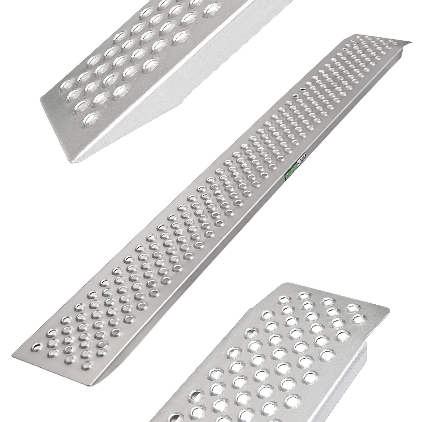 TRUTZHOLM Auffahrrampe leichte Ausführung 200x21,5cm 200kg Alu grau profiliert Auffahrschiene (Produkt, 1-St), profiliert