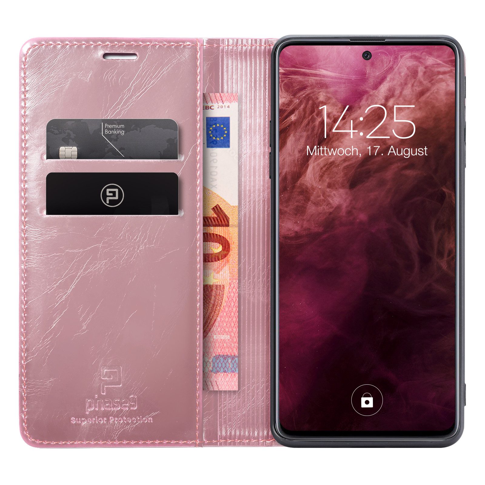 Tec-Expert Handyhülle Tasche Hülle für Samsung Galaxy S24 6.2 Zoll, 6.2, Cover Klapphülle Case mit Kartenfach RFID Schutz aufstellbar