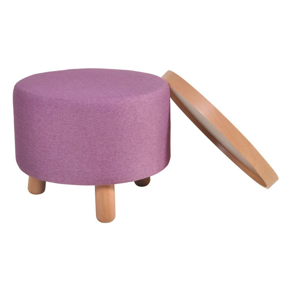 dasmöbelwerk Sitzhocker Molde Hocker Beistelltisch mit Tablett lila, abnehmbare Ablagefläche