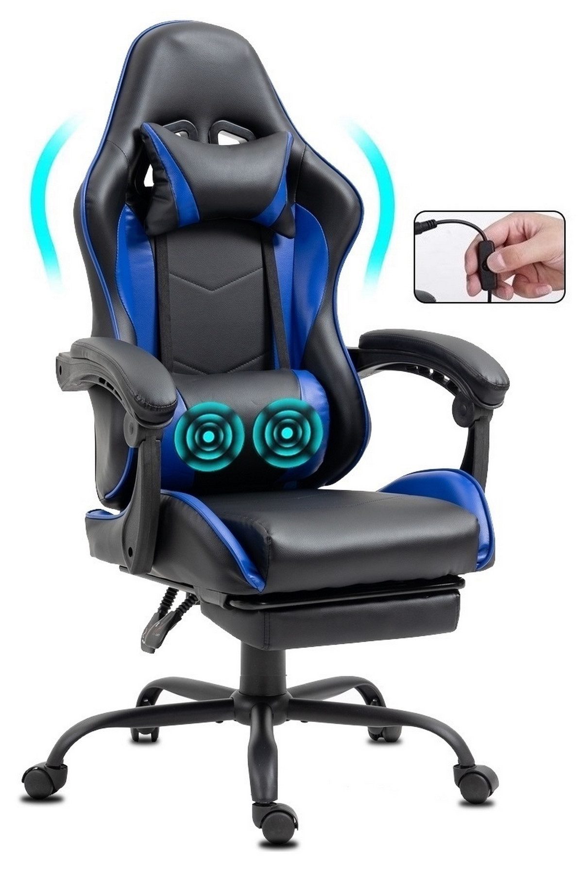Delman Gaming-Stuhl Massagefunktion Drehstuhl, dicke Polsterung, günstig online kaufen