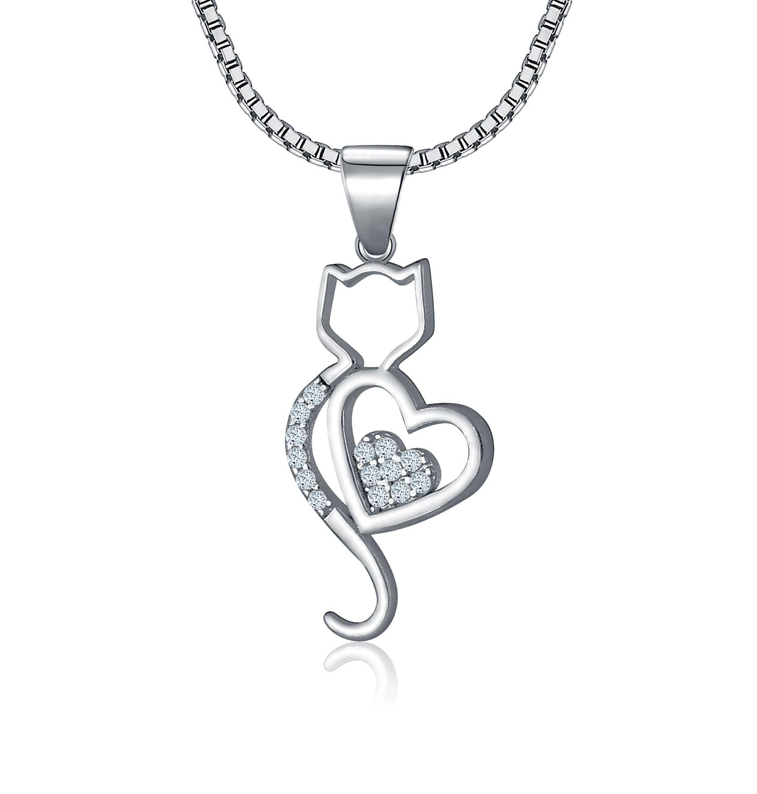 NAHLE Kette mit Anhänger Herz Katze günstig online kaufen