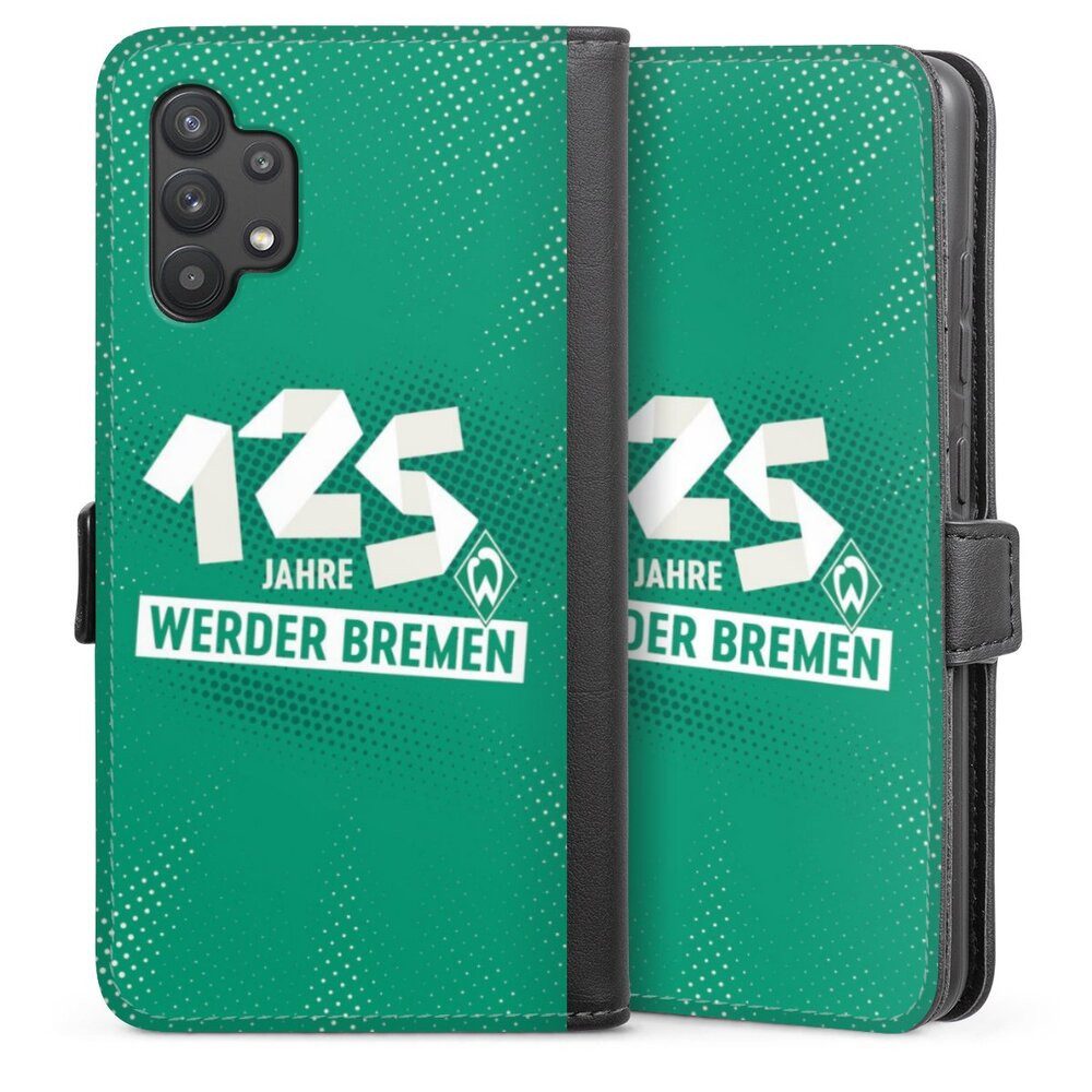 DeinDesign Handyhülle 125 Jahre Werder Bremen Offizielles Lizenzprodukt, Samsung Galaxy A32 4G Hülle Handy Flip Case Wallet Cover