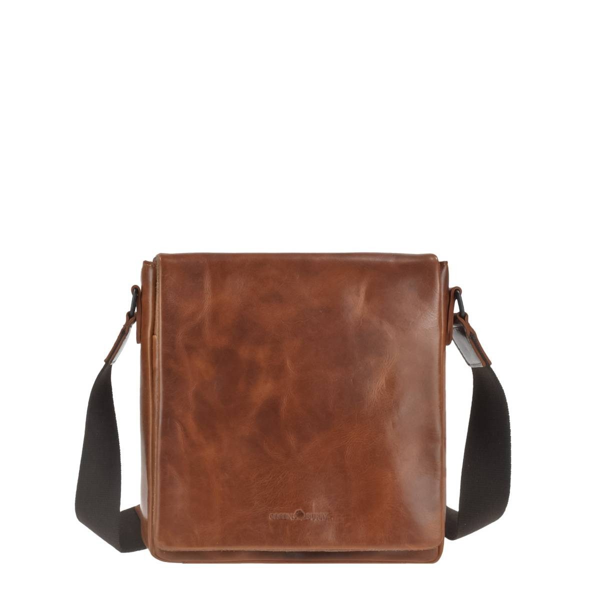 Greenburry Umhängetasche "Newport" Leder Tasche 26x25cm Herren Damen, Hauptfach 22x22cm, 160cm Schultergurt
