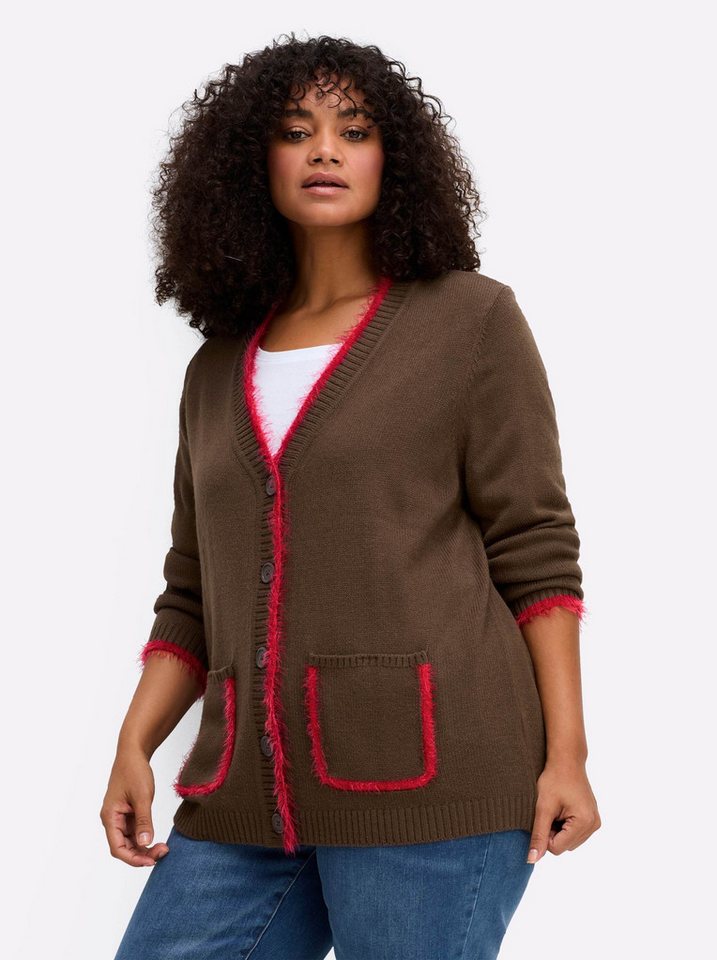 Sheego Strickjacke Strickjacke Langarm Jersey