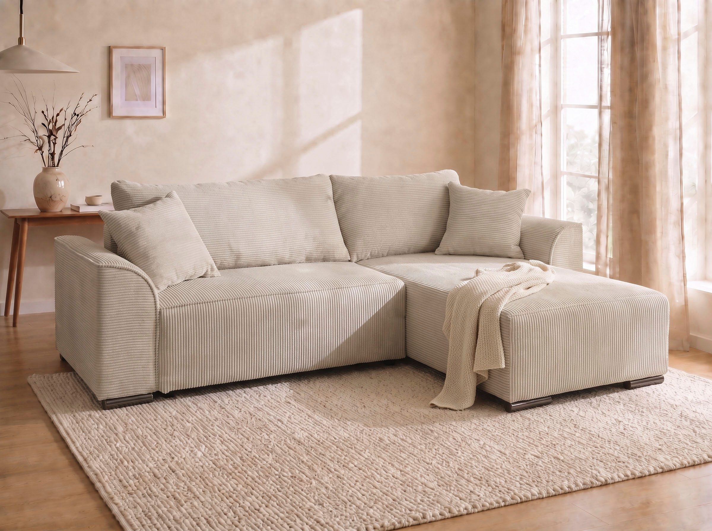 COLLECTION AB Ecksofa Sara L-Form, B: 236 cm, Schlaffunktion, Bettkasten, optional Topper, Bonnellfederkern, Liegefl. 116x190 cm, Couch als Schlafsofa