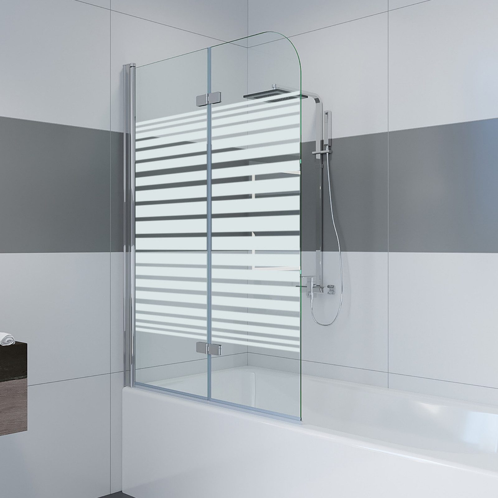 IMPTS Badewannenaufsatz Duschwand für Badewanne Badewannenfaltwand Faltbar günstig online kaufen