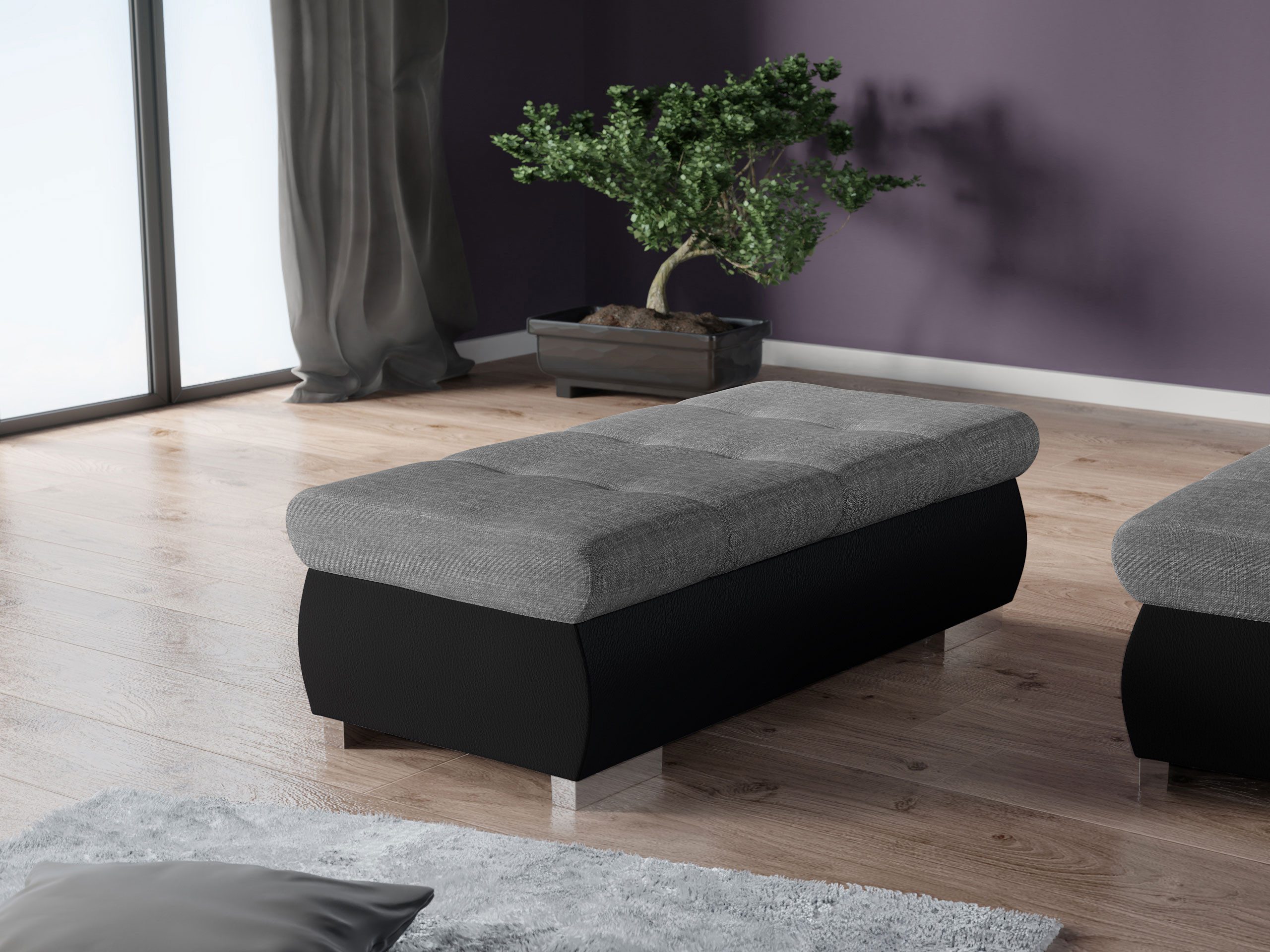 MIRJAN24 Polsterhocker Orkan Groß, Holzkonstruktion, 120x60x39 günstig online kaufen