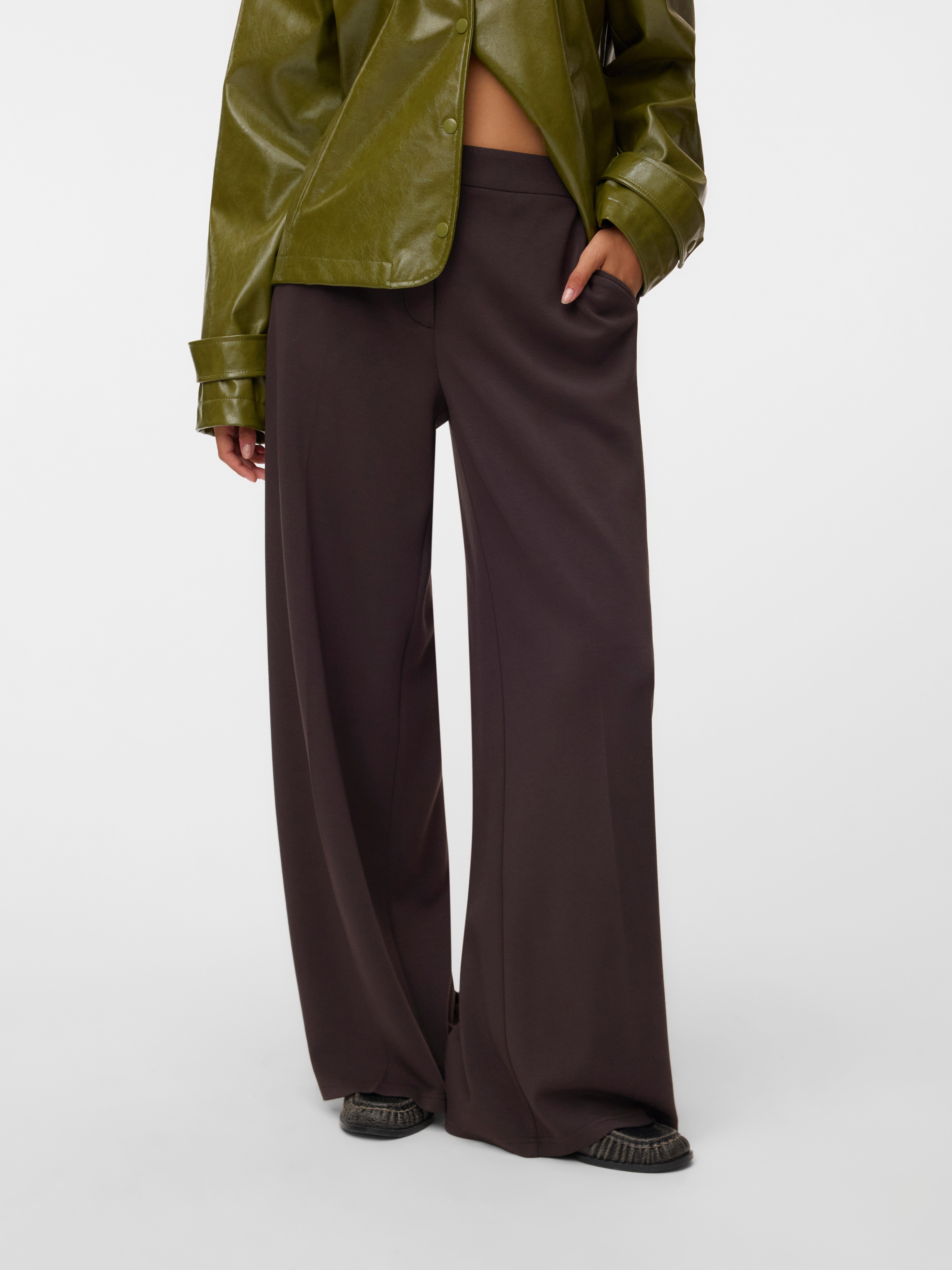 Vero Moda Anzughose VMBELLIS MW WIDE PANT NOOS Materialmix, wide fit