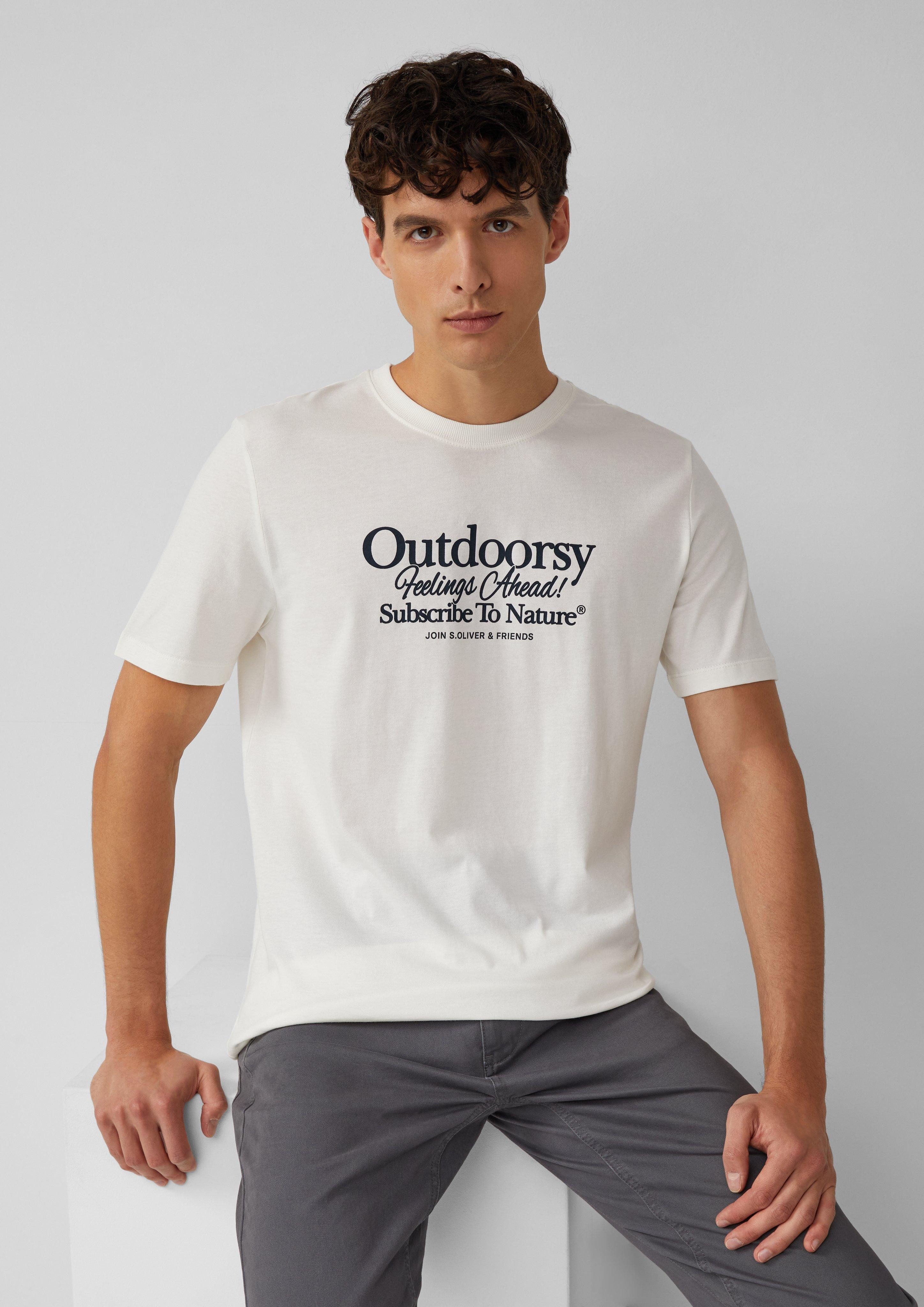 s.Oliver Kurzarmshirt Baumwoll-T-Shirt mit Frontprint günstig online kaufen