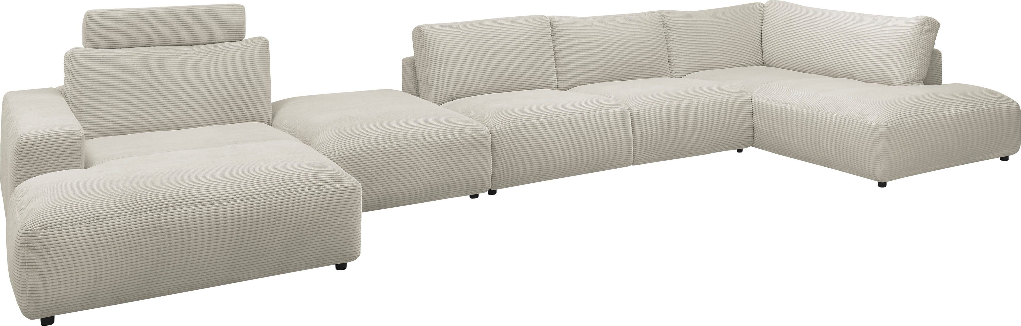 Musterring Wohnlandschaft Lucia viel Platz, bequem, U-Form, Cord-Bezug, inklusive Kopfstütze, Gesamtbreite 524 cm