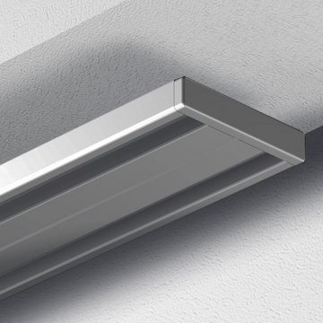 Vorhangschiene Wendeschiene, Aluminium, Garduna, 1 oder 2-läufig, Aluminium