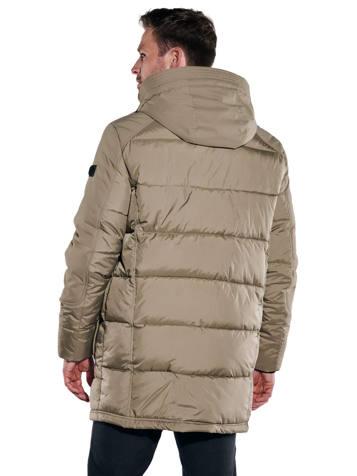 Engbers Langjacke engbers Herren Steppjacke mit abnehmbarer Kapuze, Beige günstig online kaufen